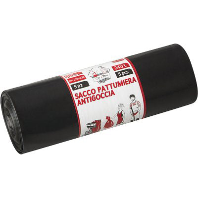SACCO IMMONDIZIA INDUSTRIALE NERO ELEPACKING - CM 120X130 MY 80 CF=PZ 5