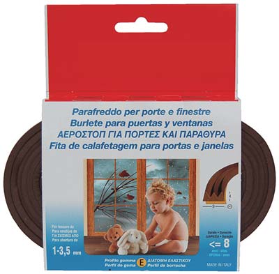 PARAFREDDO GEKO STRIP PROFILO E - GOMMA EPDM ESPANSA MARRONE MT 6