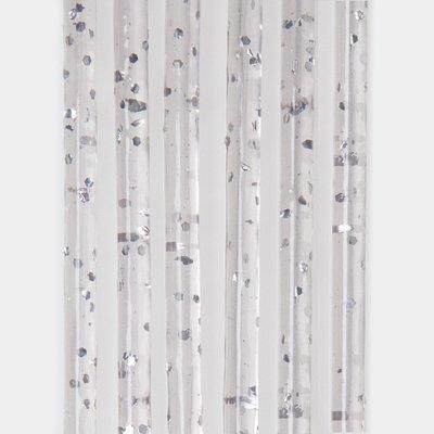 TENDINA PRONTA LUXOR 144 FILI - PVC LISCIO ARGENTO GLITTERATO CM 120 H.CM 240