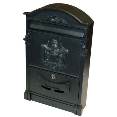CASSETTA POSTA REGIA EFFE - ALLUMINIO PRESSOFUSO NERO MM 260X90 H.MM 410