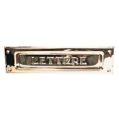 BUCALETTERE POSTA DA APPLICARE - OTTONE LUCIDO MM 235X60