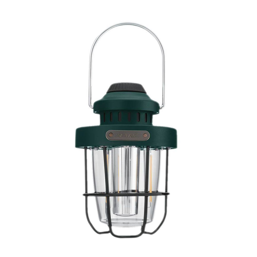 LED Camping Lantern Lamp 8W SMD + Filament 8W Green Color Rechargeable with USB C Dimmable IP44 2700K+6500K