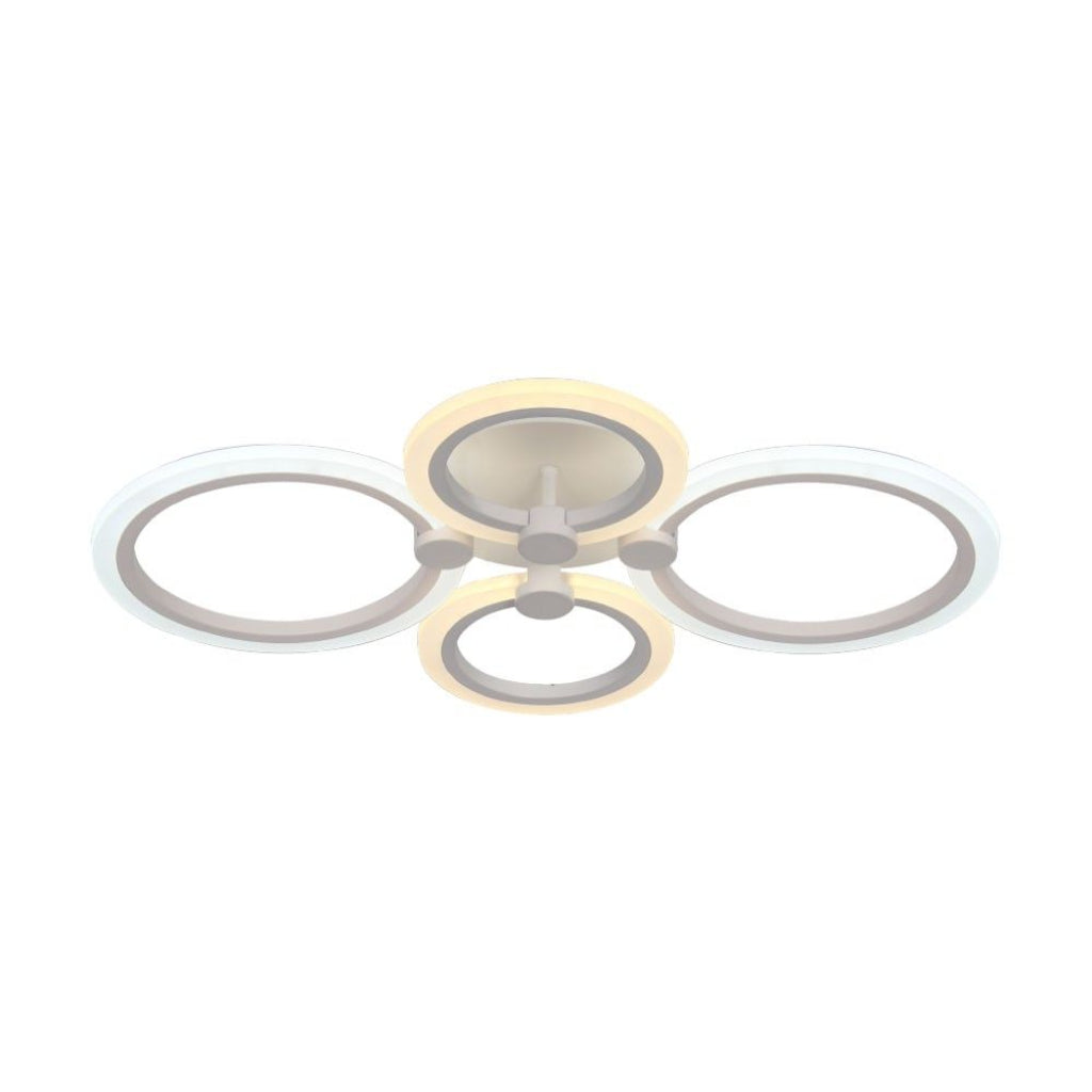 LED Ceiling Chandelier with Remote Control 45W with Modern Design and 360Â° Light Beam, White Color 600x400x100mm Dimmable CCT 3in1