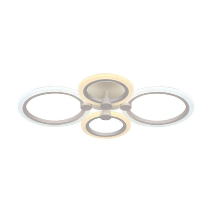 LED Ceiling Chandelier with Remote Control 45W with Modern Design and 360Â° Light Beam, White Color 600x400x100mm Dimmable CCT 3in1