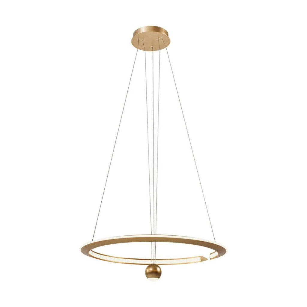 45W Circular Pendant LED Chandelier with Modern and Elegant Adjustable Design in Metal 620*1200mm 3000K Brushed Gold Color