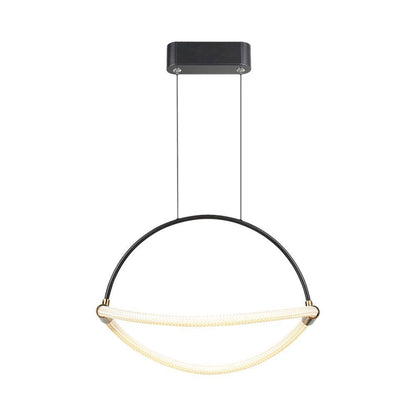 12W Modern LED Pendant Chandelier with an Elegant and Minimalist Design 400x160x1650mm Matt Black Color 4000K