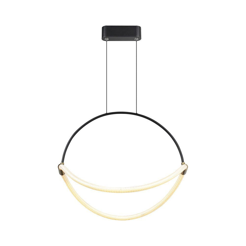 16W Modern LED Pendant Chandelier with an Elegant and Minimalist Design 500x160x1700mm Matt Black Color 4000K