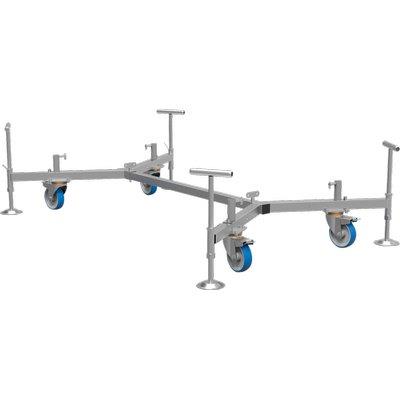 BASE TRABATTELLO GRIM EU 75 50047 MARCHETTI - ACCIAIO ZINC CM 165X75 + 4 RUOTE +4 STABILIZZATORI