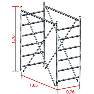 ALZATA X TRABATTELLO GRIM EU 75 MARCHETTI - ACCIAIO ZINCATO CM 165X76 H. CM 170