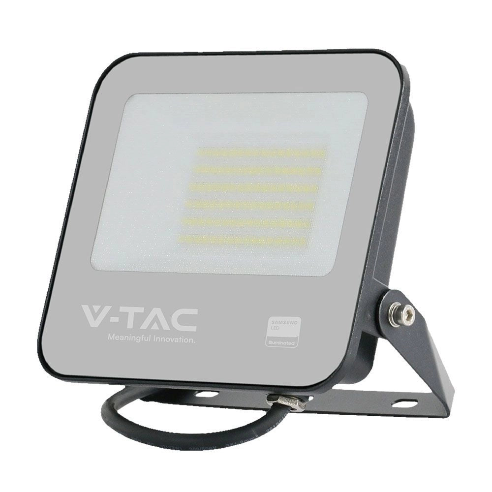 50W LED FLOODLIGHT SAMSUNG CHIP 4000K BLACK BODY GREY FROSTED GLASS IP65