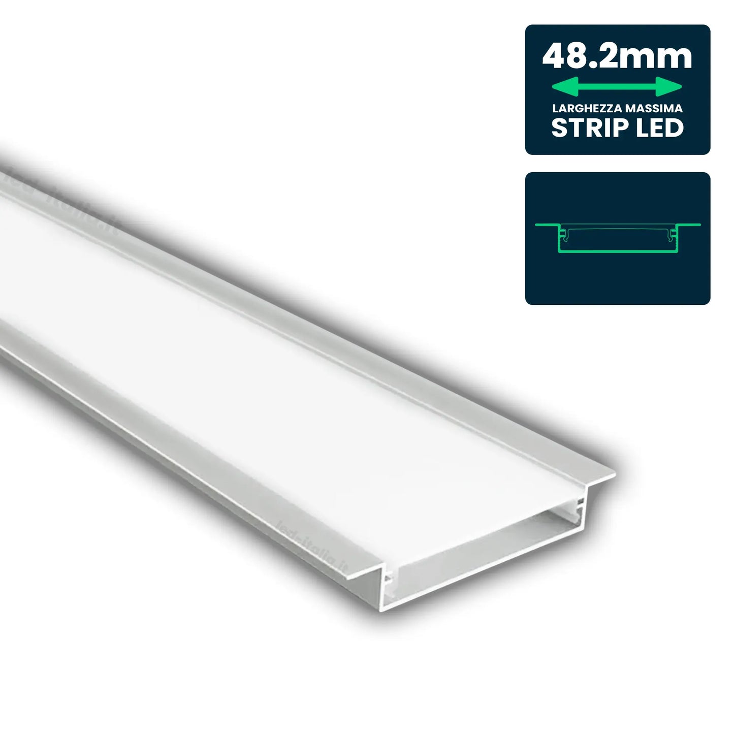MOUNTING KIT WITH DIFFUSER FOR LED STRIP RECESSED 1000*50*10mm
