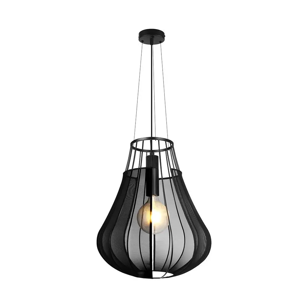 E27 DECORATIVE HANGING PENDANT (D420*H500mm) MATT BLACK BODY