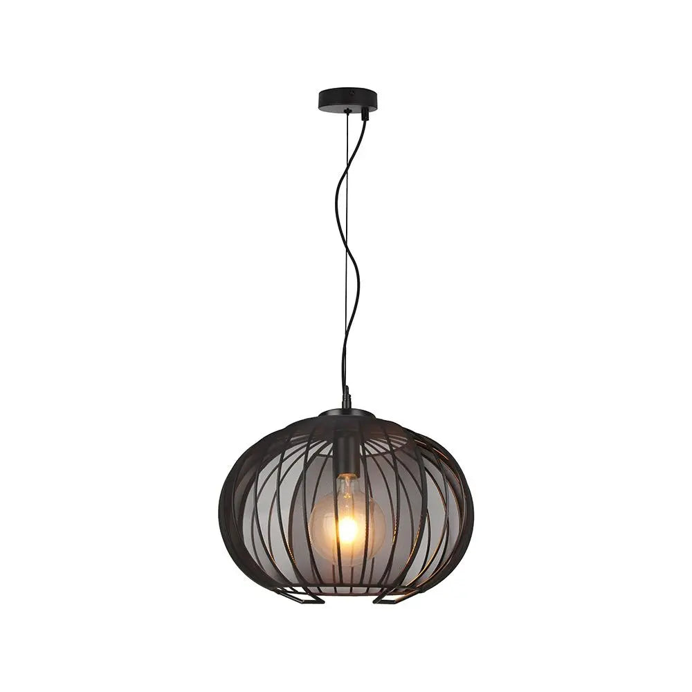 E27 DECORATIVE HANGING PENDANT (D400*H290mm) MATT BLACK BODY