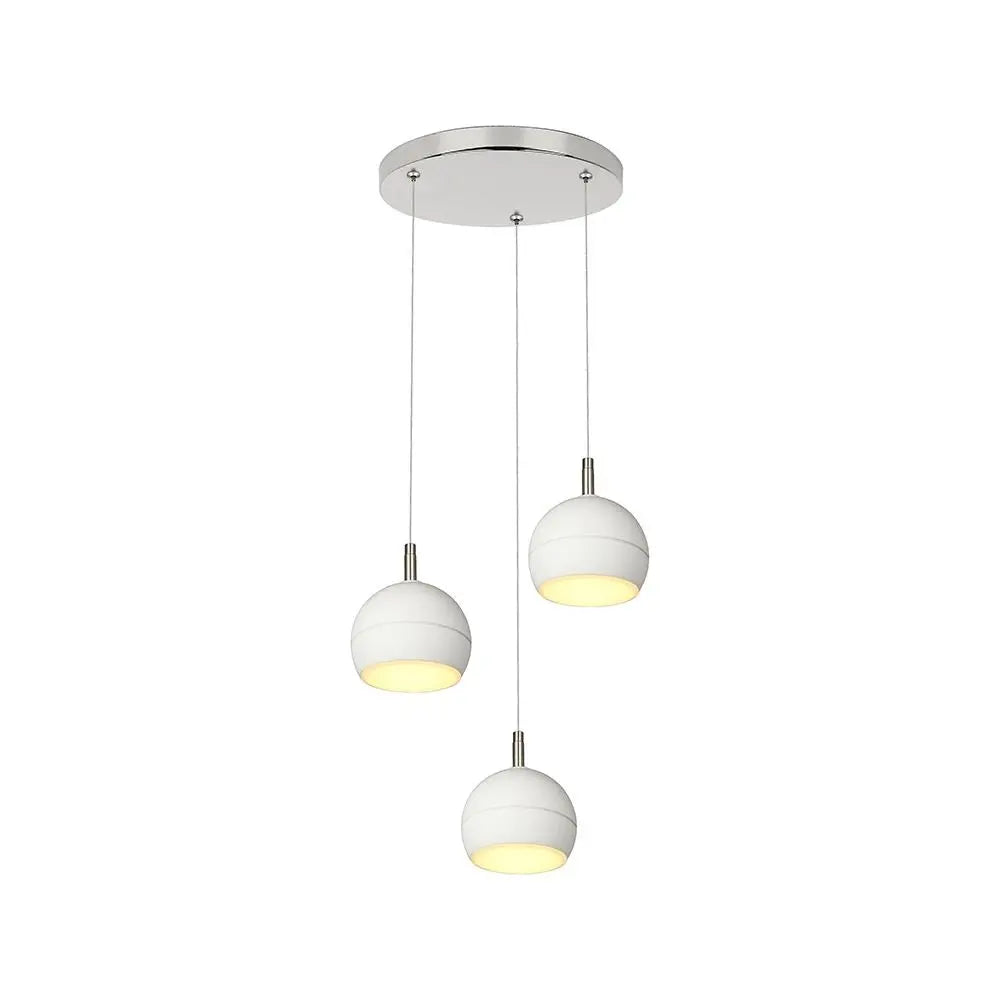 3X10W LED DECORATIVE HANGING LAMP(D250*H30mm) 3000K BRUSHED NICKEL+WHITE