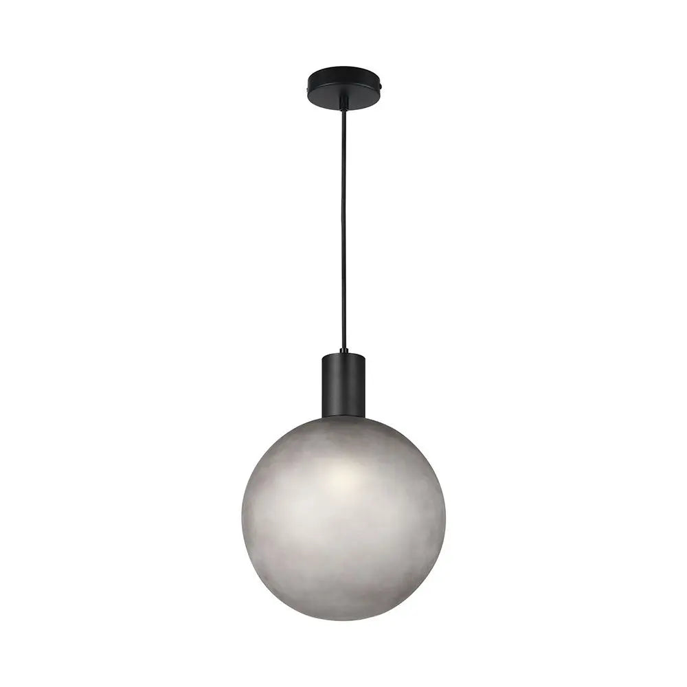 E27 DECORATIVE HANGING LAMP (D100*H25mm) MATT BLACK+SMOKEY GREY