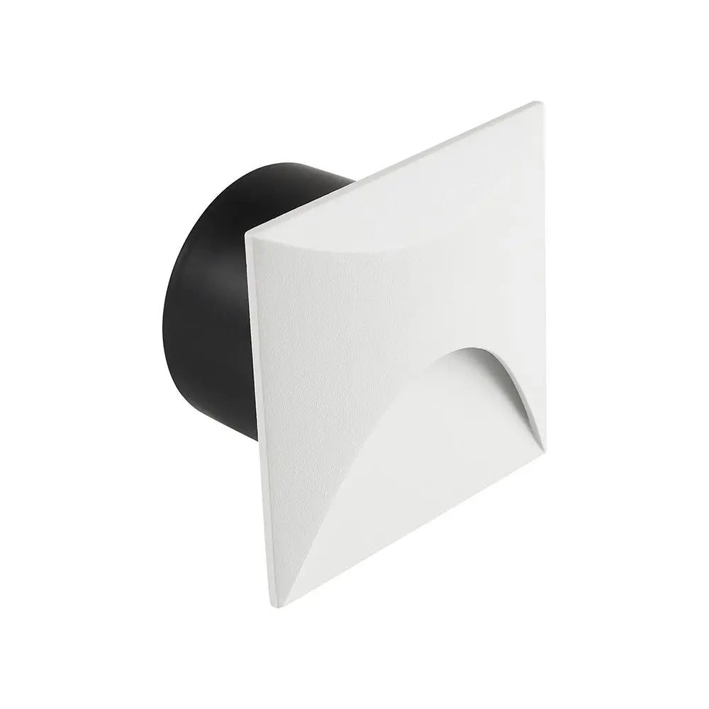 3W LED STEP LIGHT 3000K ALUMINIUM BODY WHITE SQ IP65