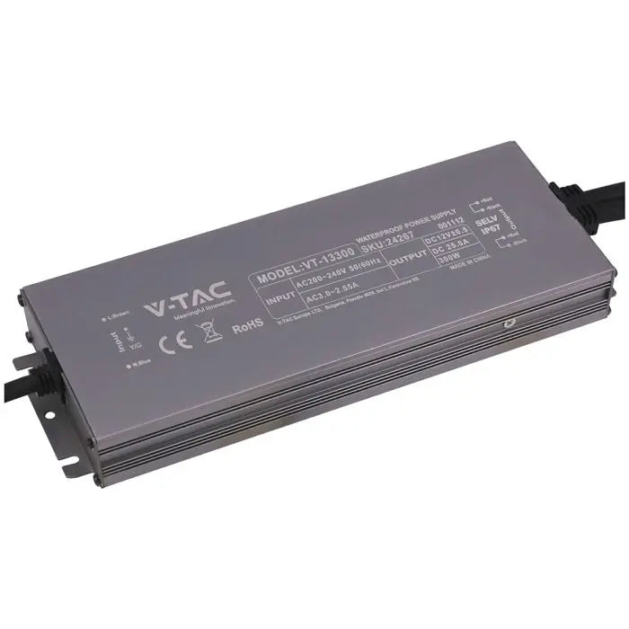 Power Supply - 300W 12V 25A IP67