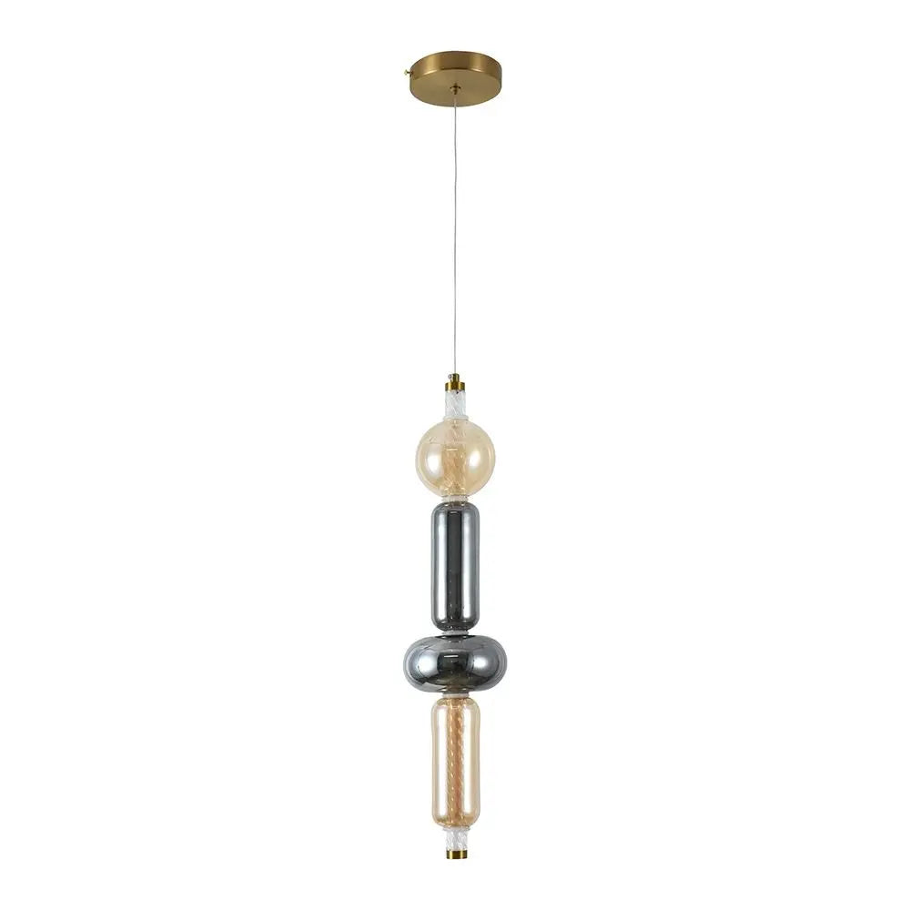 9W LED Decorative Light Hanging D100*H1500 3000K Brass+Transparant