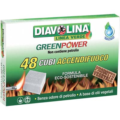 ACCENDIFUOCO GREENPOWER DIAVOLINA LINEA VERDE - CUBETTI 48