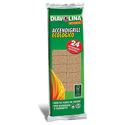 ACCENDIFUOCO ECOLOGICO  24 DIAVOLINA FUOCO - CUBETTI 24