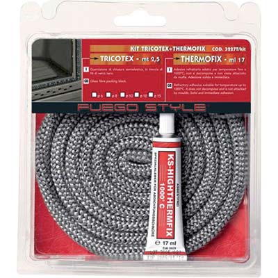 GUARNIZIONE TRECCIA + ADESIVO X STUFA FUEGO - MM  6 MT 2,5