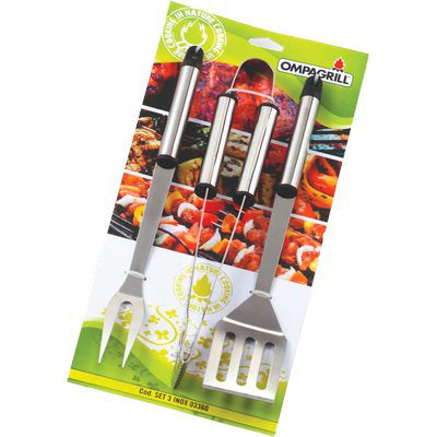 POSATE BARBECUE SET 03360 OMPAGRILL - ACCIAIO INOX CF=PZ 3 CM 36