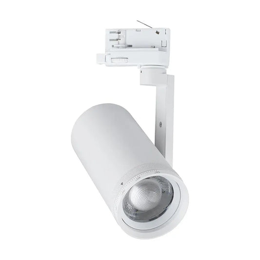 30W LED COB ZOOMABLE TRACKLIGHT 25°-50° BEAM ANGLE 3IN1 WHITE BODY