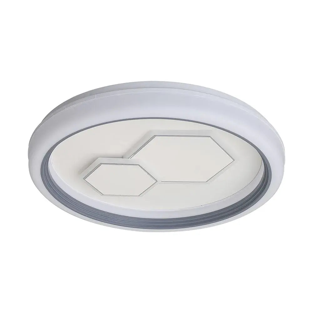 2X30W LED DECORATIVE CEILING LAMP RF REMOTE CONTROL 3IN1 DIMMABLE WHITE+GREY