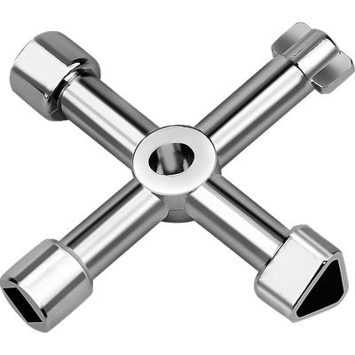 CHIAVE MULTIUSO QUADRI GAS ACQUA ELETTRICITA - ZAMA NICHELATA