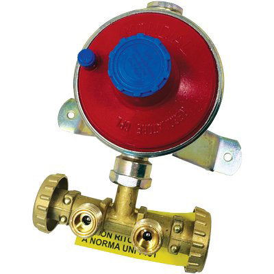 CENTRALINA MINI X 2 BOMBOLE GAS GPL - REGOLATORE BP KG/H 10 + STAFFA + TASSELLI