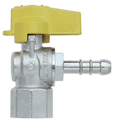 VALVOLA SFERA GAS A SQUADRA 585 BUGATTI - OTTONE NICHELATO MM  8X1/2F