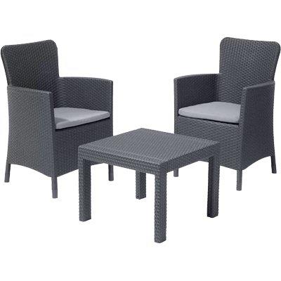 SET RATTAN SALVADOR BALCONY KETER - PP GRAPHITE CF=PZ 3 + CUSCINI