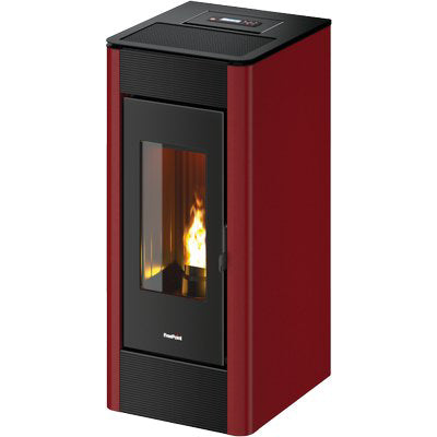 STUFA PELLET INDACO 11 FREEPOINT - BORDEAUX KW 10,5 CANALIZZATA MM 477X552 H.MM 1008