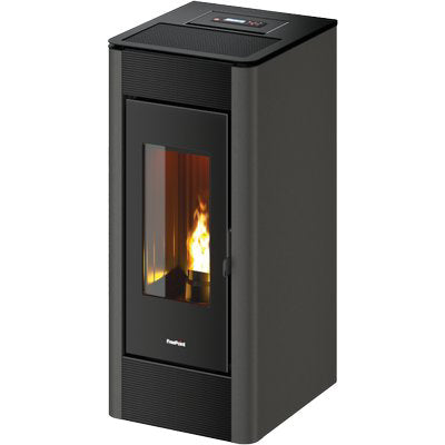 STUFA PELLET INDACO 11 FREEPOINT - ANTRACITE KW 10,5 CANALIZZATA MM 477X552 H.MM 1008