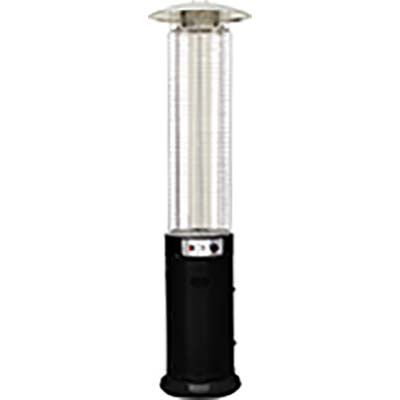 STUFA GAS GPL ROUND PATIO + RUOTE DOMUS - NERO KW 5/11 H.CM 180