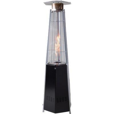 STUFA GAS GPL PIRAMIDE ESAGONALE + RUOTE DOMUS - NERO KW 5/12 CM 48X48 H.CM 195