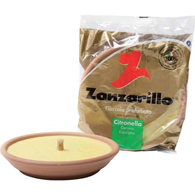 FIACCOLA TERRACOTTA ZANZARILLO - CITRONELLA CM 17,5 H.MM 35