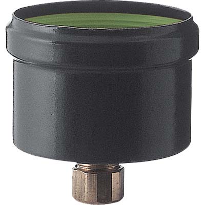 TAPPO + SCARICO CONDENSA PELLET NERO OPACO SAVE - CM  8 + MANICOTTO OTTONE