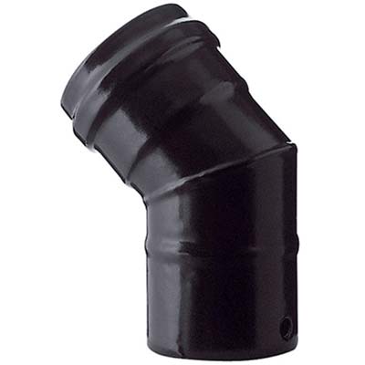GOMITO PELLET 45° NERO OPACO SAVE - CM 12