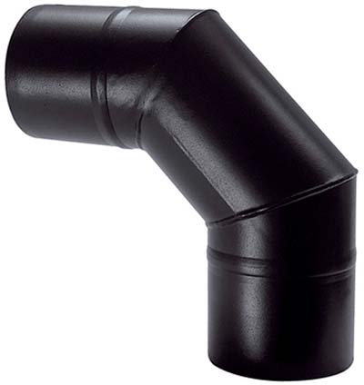 GOMITO PELLET 90° NERO OPACO SAVE - CM  8