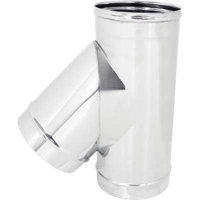 TUBO A TEE 135° MMF ACCIAIO INOX AISI 304 - CM 20