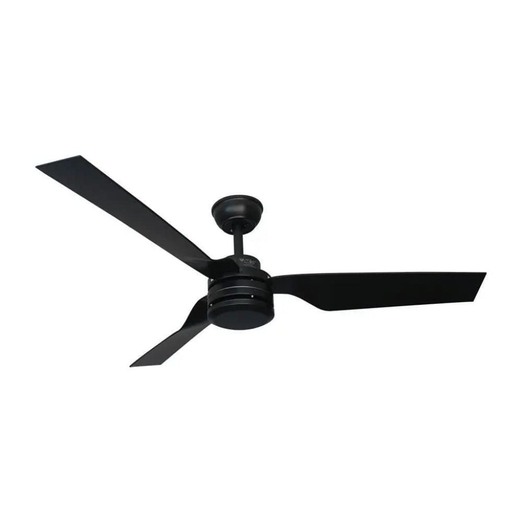 65W LED Ceiling Fan Silver Body RF Control 3 Black Blades AC Motor ( 52Inch )