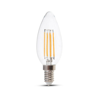 LED Bulb 4W Filament E14 Clear Cover Candle Dimmable 3000K