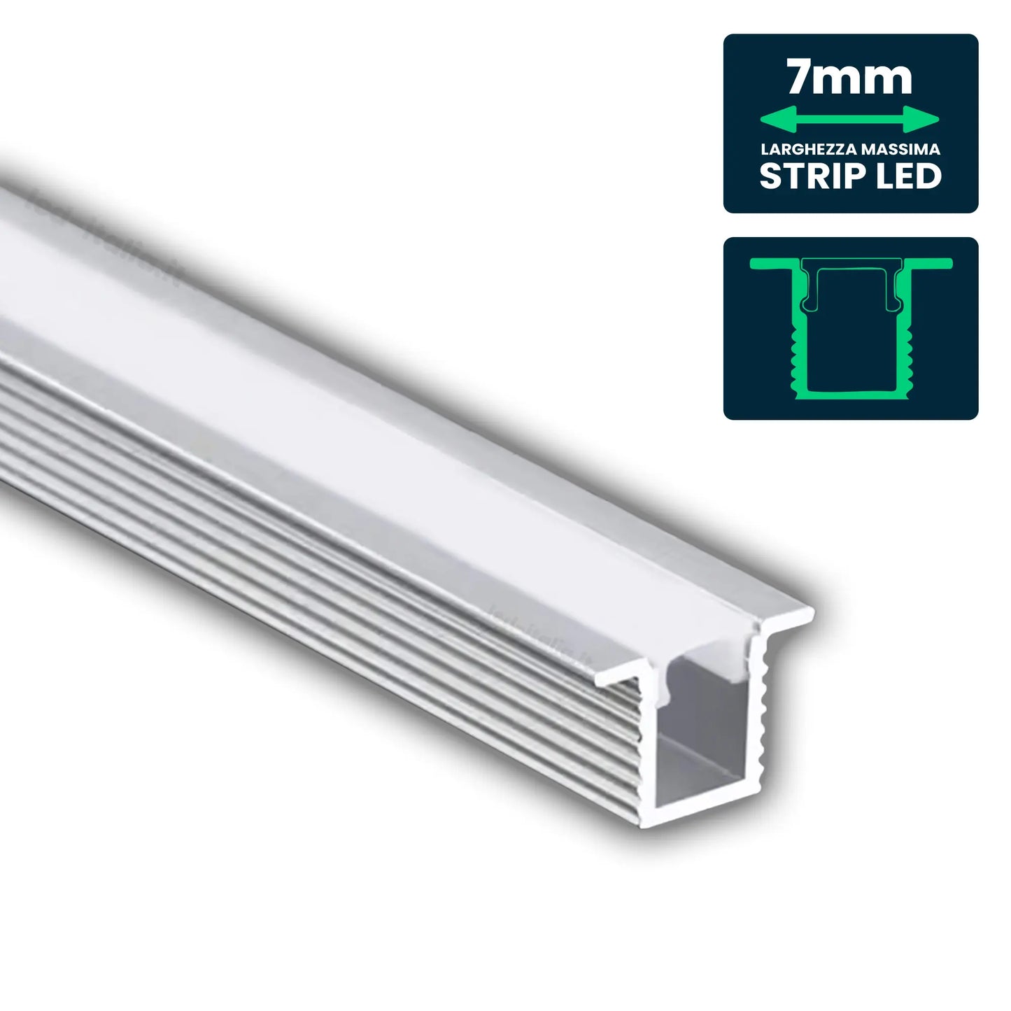 LED Strip Mounting Kit with Diffuser Recessed 2000*12.4*9mm