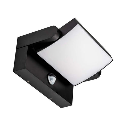 17W LED Wall Light with Sensor 4000K Black Body IP65