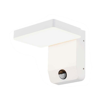 17W LED Wall Light with Sensor 4000K White Body Square IP65
