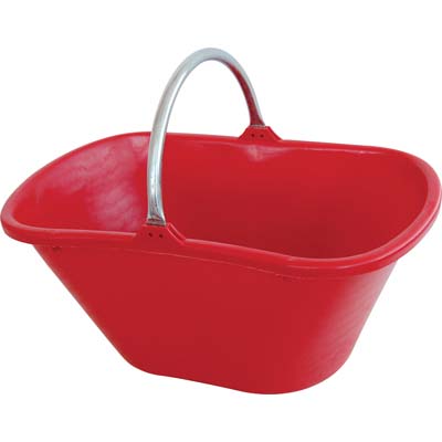 CESTA RACCOLTA OVALE MANICO FISSO STEFANPLAST - PPL/ACCIAIO ROSSO LT 25