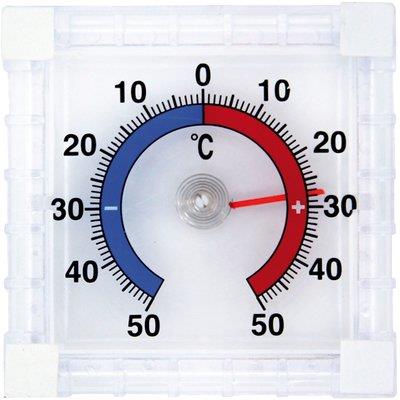 TERMOMETRO FINESTRA THERM32 VELAMP - PP TRASPARENTE -50/+50°C  CM 7,5X7,5