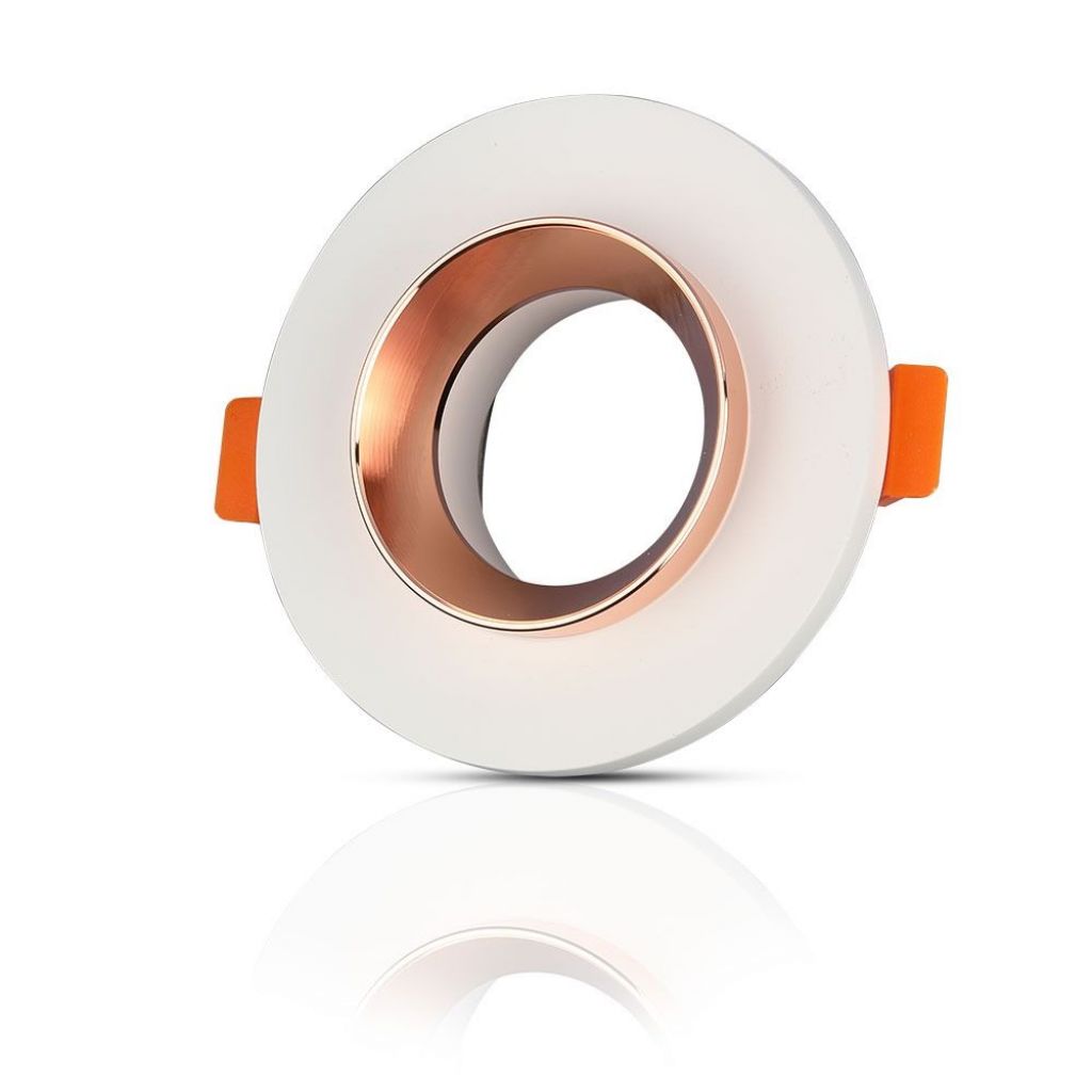 GU10 Fitting Gypsum Metal White Plaster Light with Rose Gold Round
