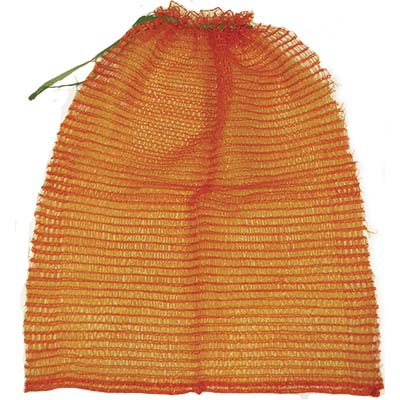 SACCO RASCHEL A RETE - PP ARANCIO/ROSSO CM 50X80 PORTATA KG 20-35